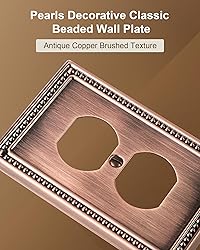 TREEWELL 4-Pack Duplex Outlet Cover Plate, Antique