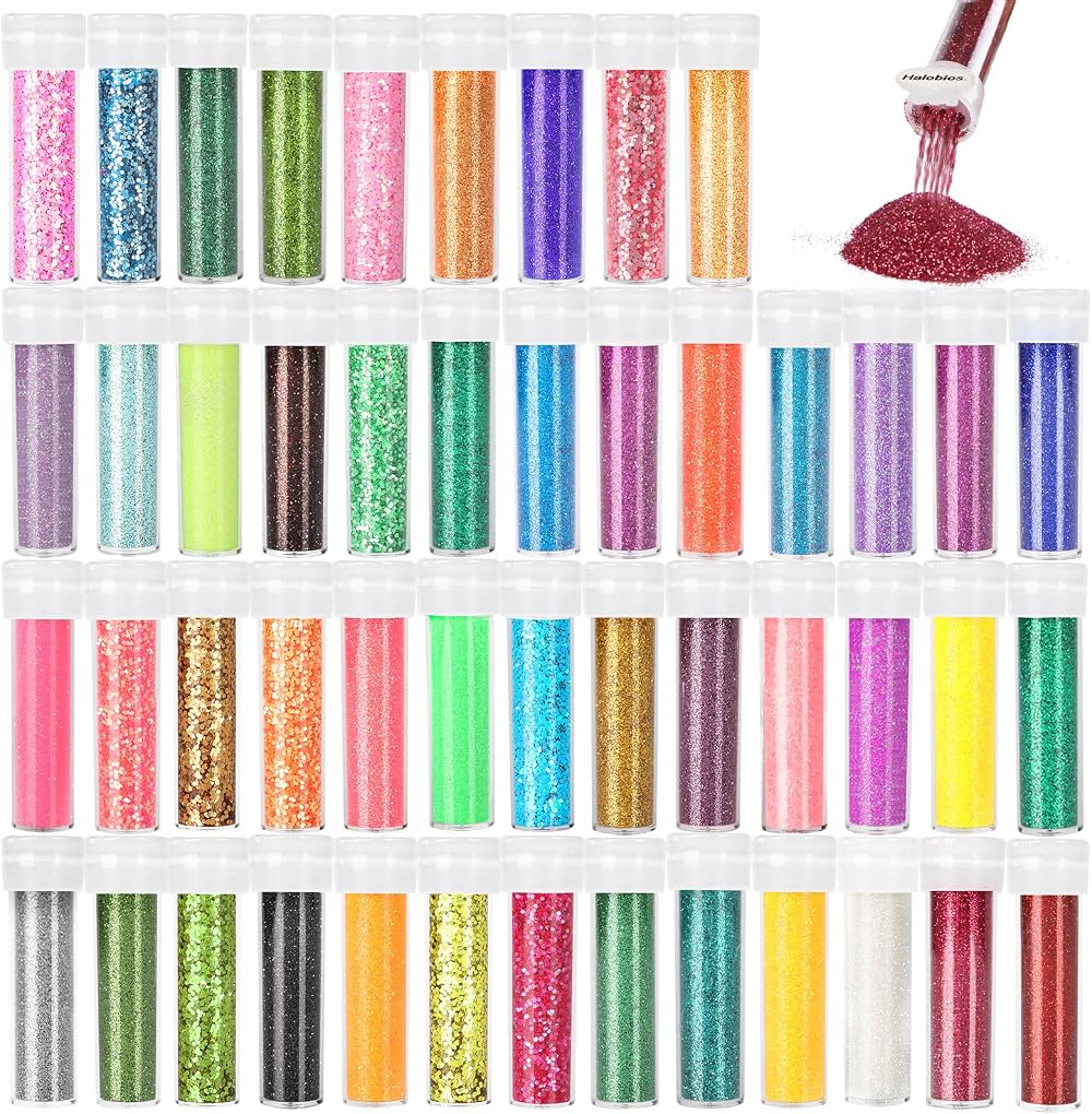 Halobios Glitter 48 Colors Extra Fine Set 576g Craft Nail Body Resin Slime