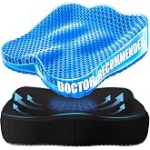 Tsmertor Gel Seat Cushion, Thicken Big Office Chair Cushion Chair Seat Pads for Long Sitting, Sciatica &amp; Hip Pain Relief, Egg Seat Cushion for Wheelchair Car Office Home Travel Outdoor