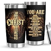 Affordali Christian Gift for Men, Christian Coffee Tumbler with Bible Verse - I Can Do All Things Through Christ, Religious Mugs for Men, Pastor Tumbler, Christmas Man of God Gifts