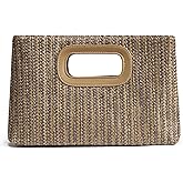 CHUNLI Chic Straw Clutch Purses for Women with Top Handle Summer Bag, Ideal Vacation Handbags and Woven Boho Beach Bags