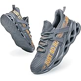 Furuian Steel Toe Shoes for Men Women Lightweight Slip On Safety Work Shoes Comfortable Steel Toe Sneakers