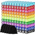 Syhood 1000 Pcs 14mm Colored Dice Bulk Dice 6 Sided Dice Set with 5 Pieces Drawstring Pouches Standard Game Dice for Classroom Teaching Math Learning Board Dices Game, 10 Color