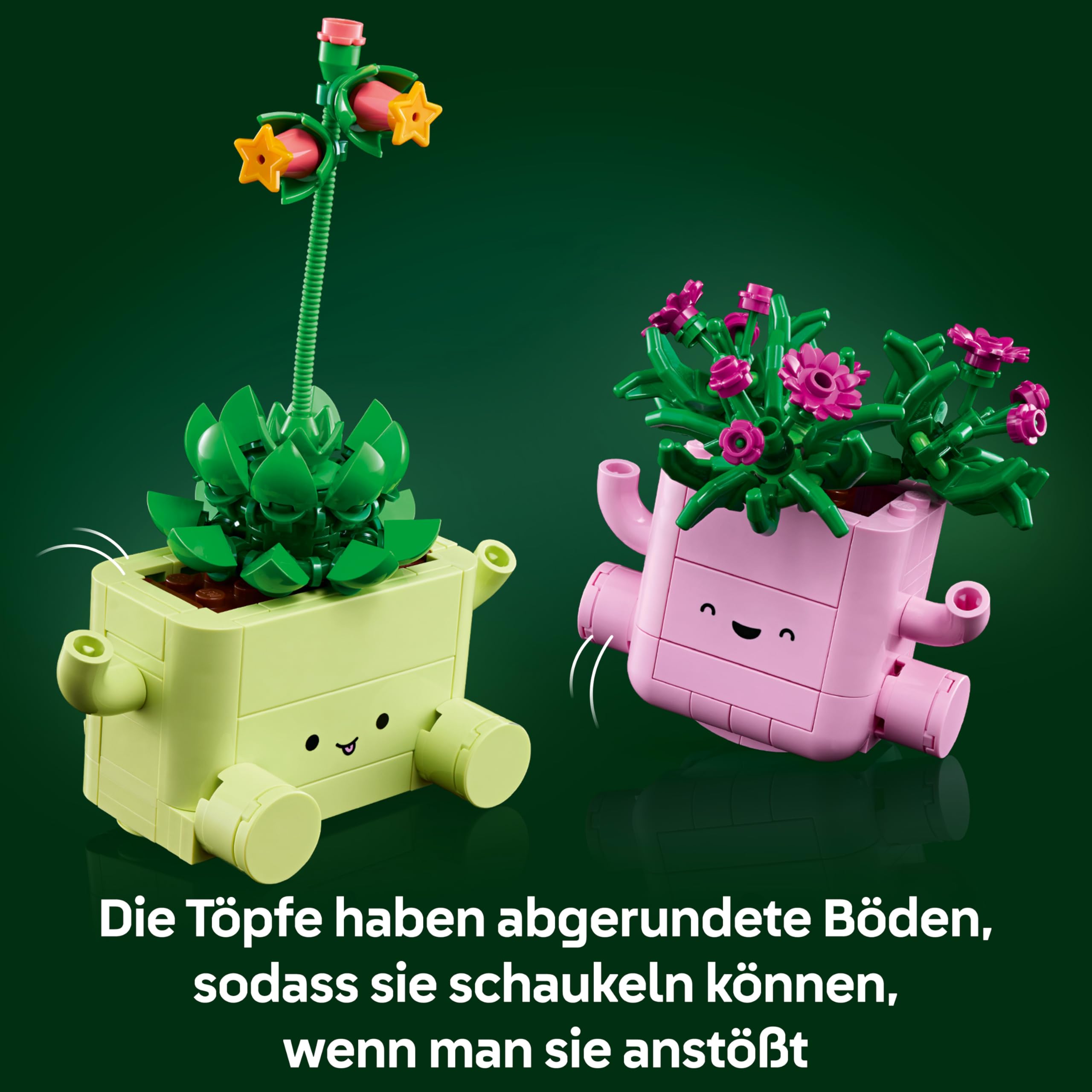 LEGO Botanicals Schaukelnde Pflanzen - Set mit Kunstblumen - mit 2 Kunstpflanzen & 2 pastellfarbenen Blumentöpfen für Schlafzimmer Deko - DIY Geschenkidee für Mädchen ab 9 Jahren & Erwachsene - 11506 6