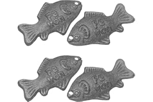 PERSELOSO 4Pcs Natural Iron Fish Cooking Tool for Vegans and Athletes Cast Iron Supplement for Anemia Support