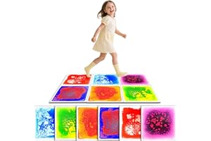 ONYOLOY Liquid Sensory Tiles Floor Pads - 6PCS Square Sensory Floor Mats for Kids with Autism