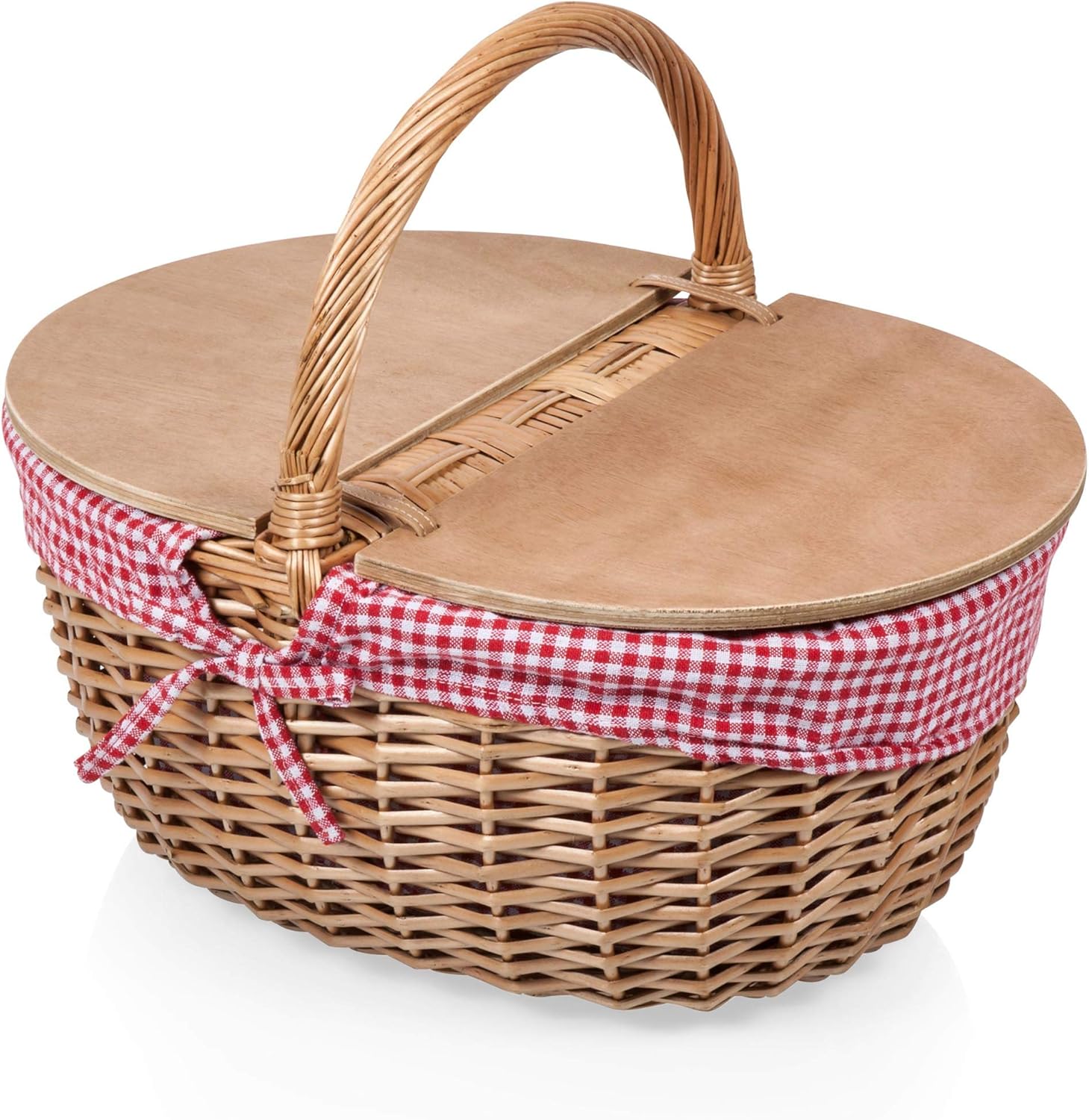 Picnic Time Country Picnic Basket with Liner, Red/White Gingham: Garden & Outdoor