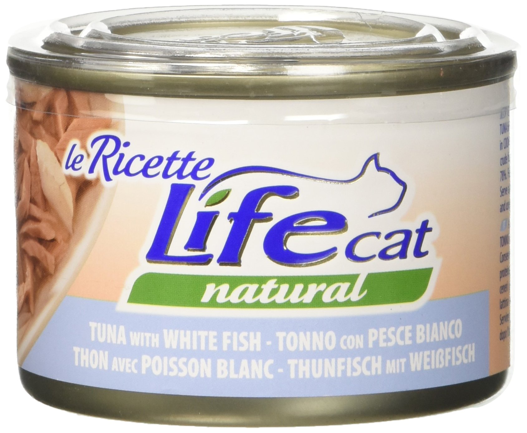 Life Cat 102341 Recipes Can with Tuna and White Fish, 150 Grams