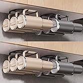 MOJOHAND Water Bottle Organizer for Full Stanley Tumbler with Handle, Pantry Kitchen Organizers and Storage for Cup Accessories, Water Bottle Holder Wine Rack (Black- 4Pack)