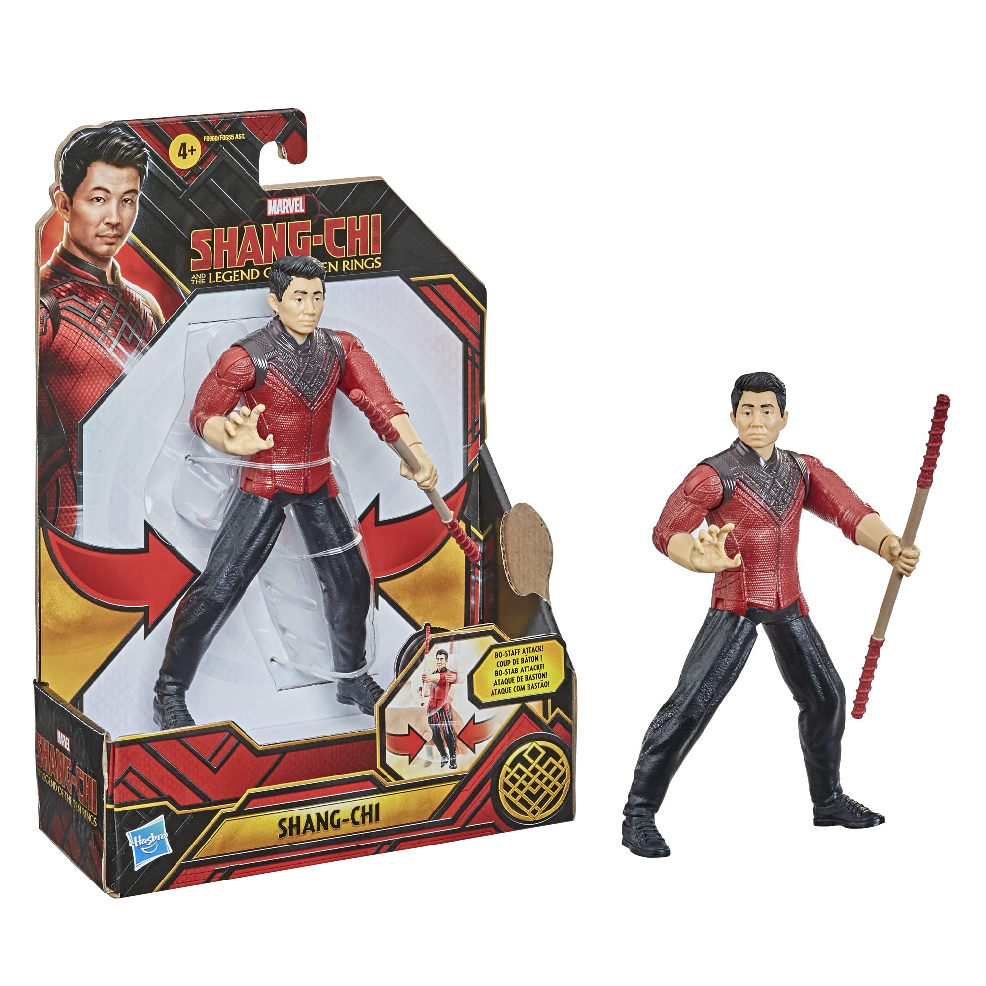 Shang Chi , F0960 Hasbro Marvel And The Legend Of The Ten Rings Action Figure Toy With Bo Staff Attack Feature! For Children Aged 4 And Up