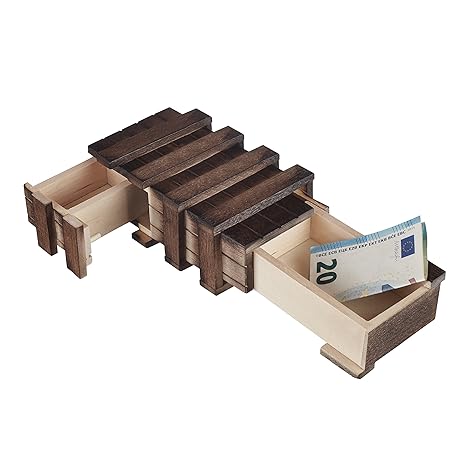 MS-Versand Zauberhafte Holzgeschenkbox - mit 2 Fächern zum kreativen Verschenken von Gutscheinen, Schmuck und Geld (mit 2 bew