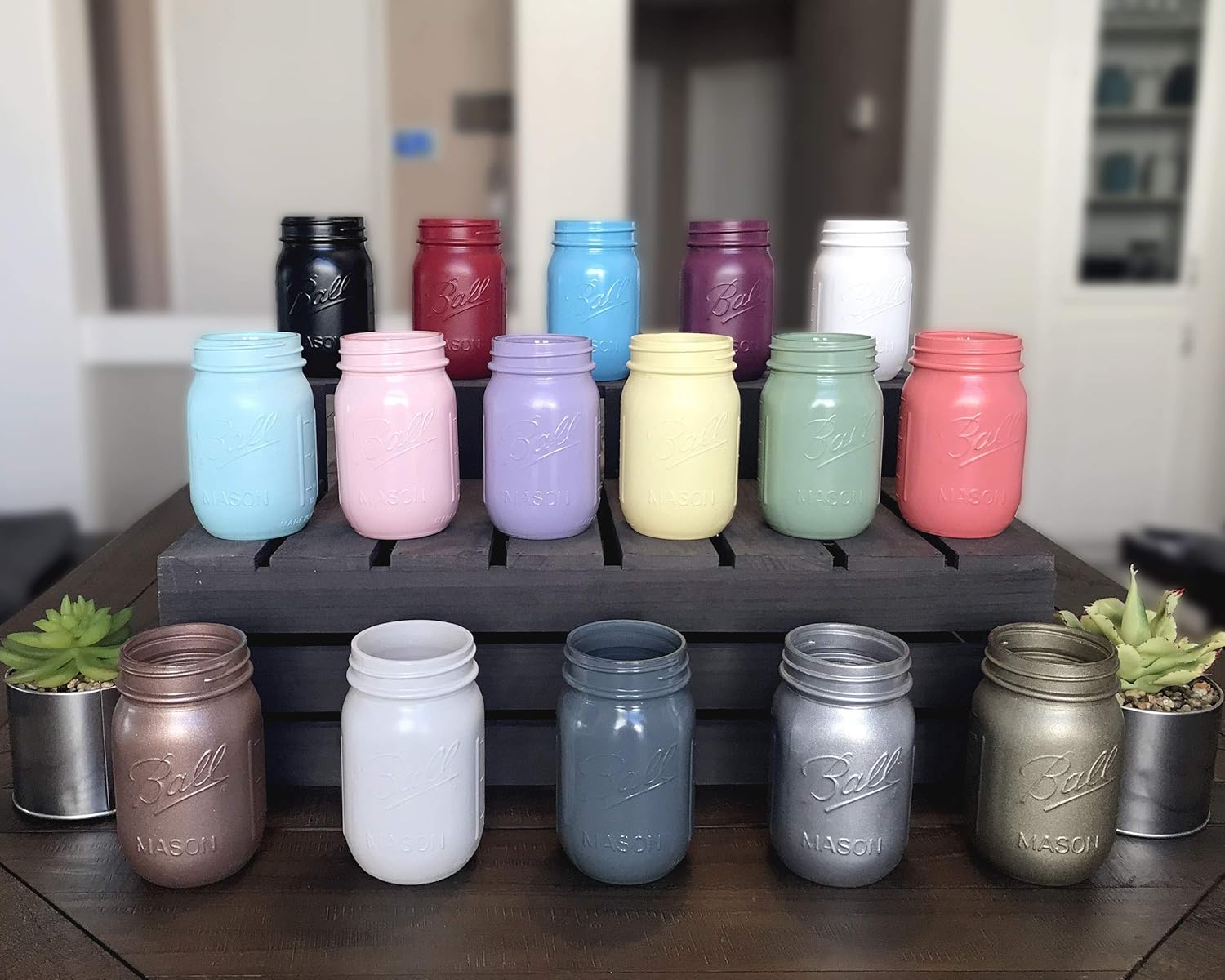 Painted Mason Jar 16 0z / 1 Pint Painted Bulk Mason