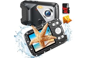 Vmotal 4K Underwater Camera 16FT Waterproof Camera with 32GB Card 48MP Digital Camera Underwater Camera for Snorkeling Waterproof Compact Digital Camera 1050mAh Battery (Black)