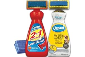ONDAGO Carbona Oxy-Powered Carpet Cleaner 27.5 Oz. | Pet Stain & Odor Remover 22.50 Oz. | Bundled with 2 Microfiber Cleaning Cloths