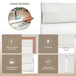 Boolegon No Drill Cordless Roman Shades for