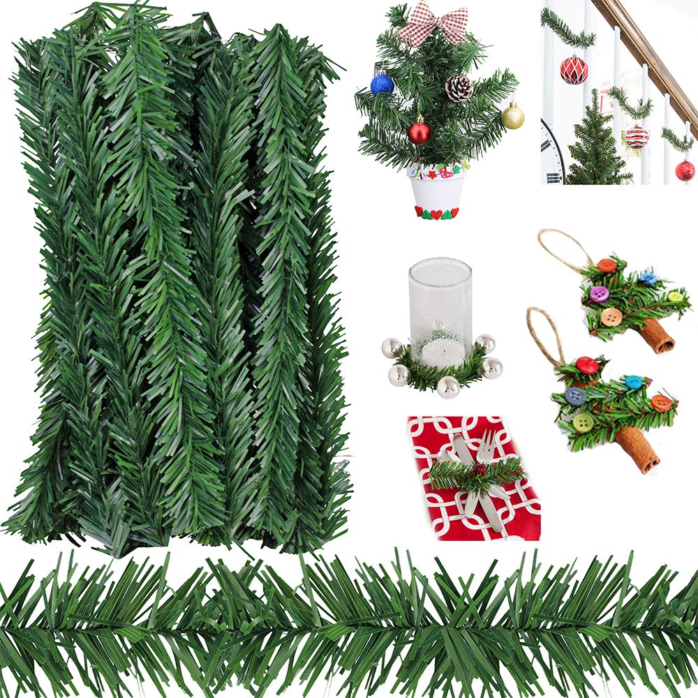 Supla 24 Pcs Artificial Christmas Wired Pine Garland Ties Faux