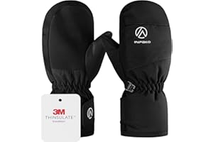 INPAKO Kids Ski Gloves Waterproof Winter Snow Gloves for Boys Girls Cold Weather Windproof Warm Mittens for Snowboard Sport Outdoor