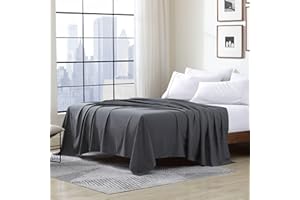 Cathay Home Hotel Luxury Wrinkle & Fade Resistant Double Brushed Ultra Soft Microfiber 1-Piece Single Flat Sheet - Gray, Twin (66" x 96")