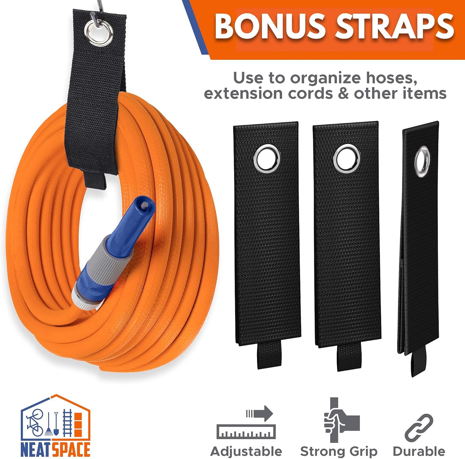 NEAT SPACE Garage Hooks Heavy Duty [ 17 Piece Set ] - Our Garage Hooks Wall Mount to Any Surface; Garage Organization and Storage; Garage Storage Hooks; Garage Hangers; Garage Wall Hooks Heavy Duty - - 