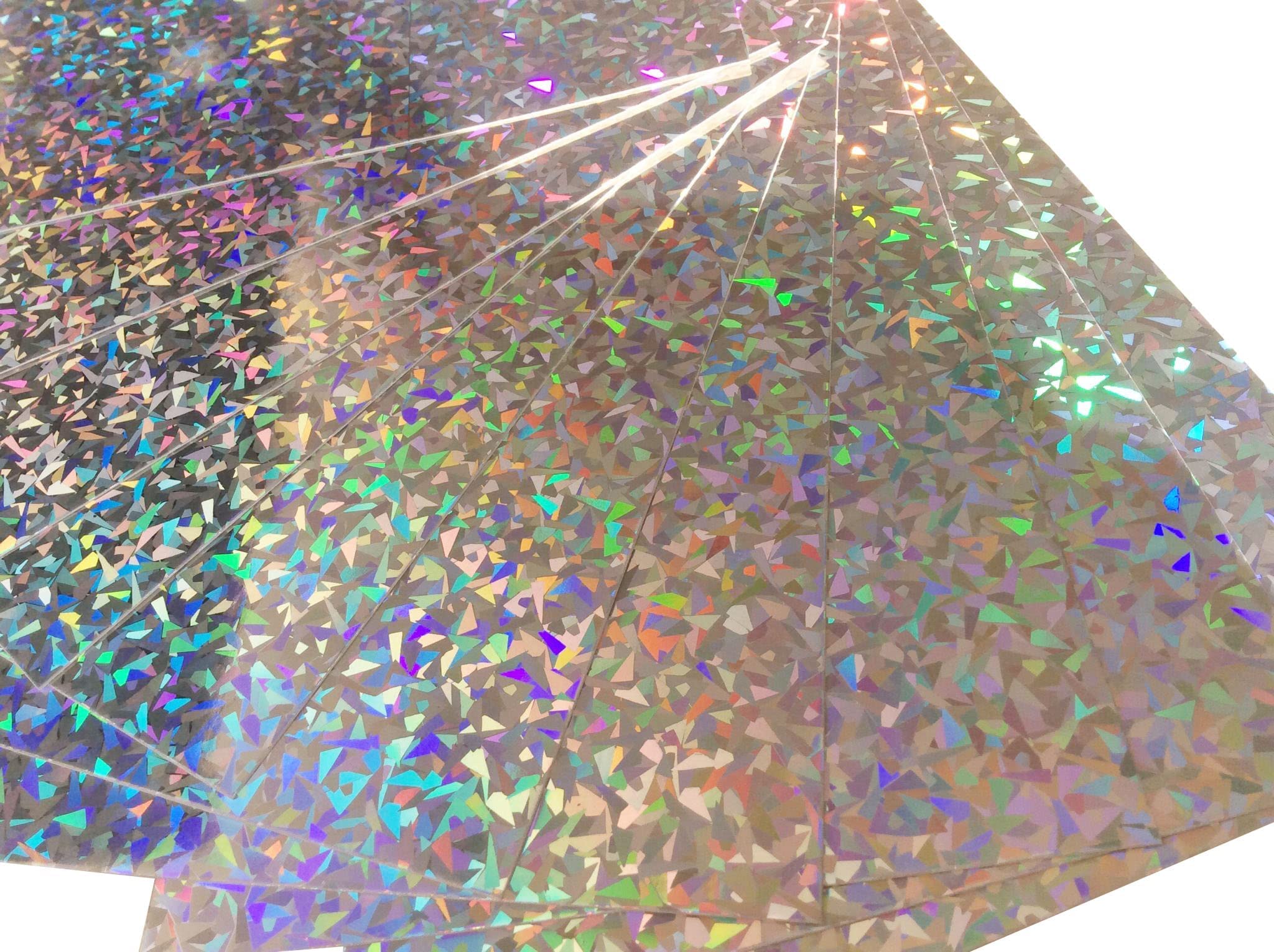 10pcs A4 Sheets Colours Mirror foil Holographic Laser Sparkling Diamond Surface Cardstock Card Making DIY Material Sparkling Craftwork Scrapbooking Gift Wrapping Box — image 1