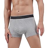 AIRCUTE Men Cotton Urinary Incontinence Underwear Absorbency Soft Boxer Briefs for Bladder Leakage 60ML 1 Pack (Large,Gray)