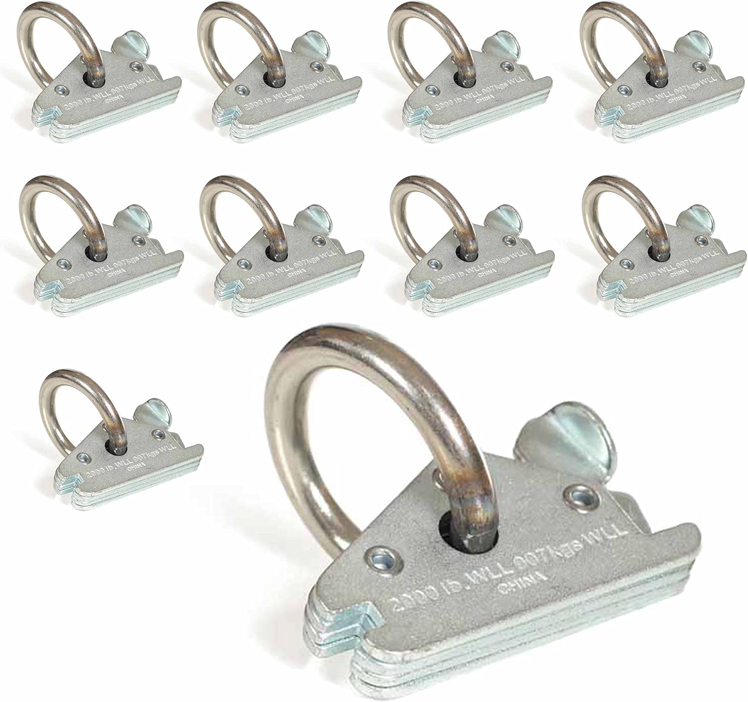 10Pack Heavy Duty Steel ETrack O Ring TieDown Anchors w/E Track