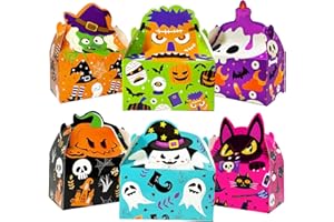 KiDEPOCH 24 Pcs Halloween Cardboard Boxes Funny Party Favors Boxes for Halloween Treat Boxes in Halloween Features for Candy Snacks Cookie Small Gifts