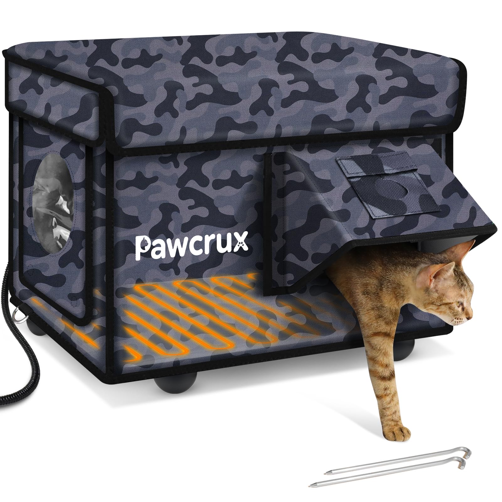 Photo 1 of ***(MISSING PARTS)***Weatherproof Heated Cat House for Outdoor in Winter, Heated Cat Bed Kitty Shelter with Cat Heating Pad, Insulated & Safe Escape Door, Warm Home for Outside Stray Cat
