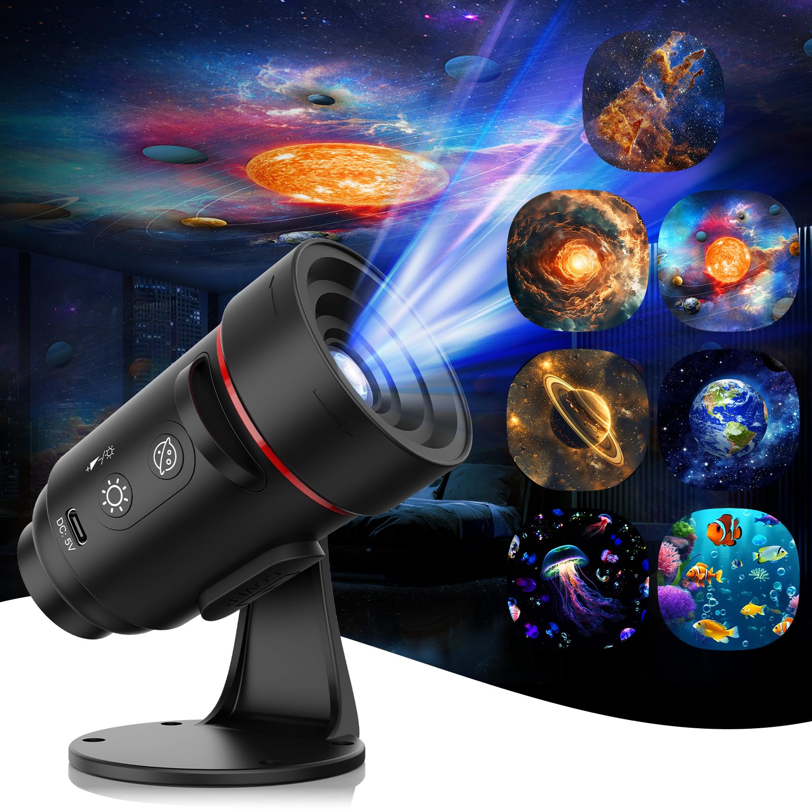Photo 1 of [2025 Upgraded] Galaxy Projector with Wall Lamp, 2 in 1 HD Brighter Wider Projection Planetarium Star Projector with 7-Pattern Night Light Realistic Starry for Corridor Bedroom Ceiling Room Decor