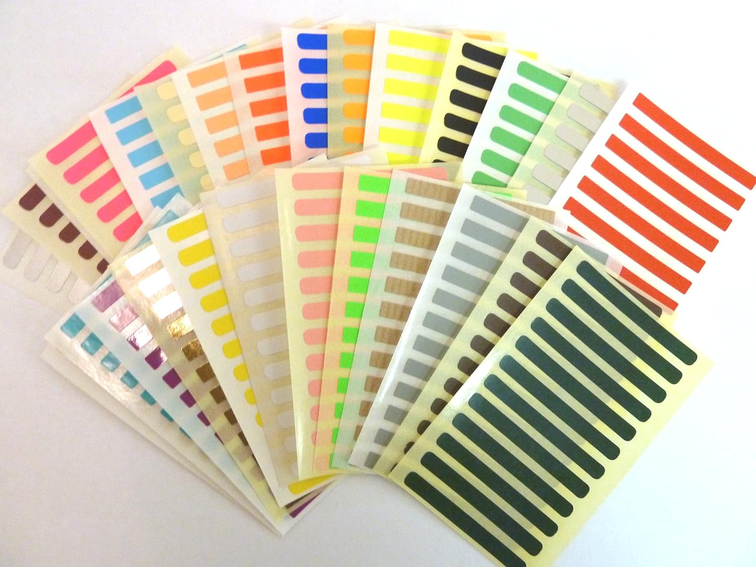 336 Labels, 50x5mm Rectangle, Mixed Colour Code Stickers, Self-Adhesive Sticky Coloured Labels, Mixed Colour Pack: Black - Image 3
