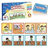 Kasfalci Sequencing Cards, Sequence Game for Kids, Speech Therapy Materials for Autism, Improve Storytelling,Social Skills, S