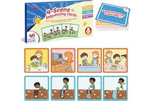 Kasfalci Sequencing Cards, Sequence Game for Kids, Speech Therapy Materials for Autism, Improve Storytelling,Social Skills, Sentence Building, Preschool Learning Activities for Classroom & Homeschool