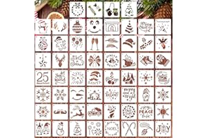 OOTSR 60pcs Christmas Templates for Painting,3" Reusable Stencils for Crafts on Wood Wall Canvas Home Decor Scrapbooking DIY 