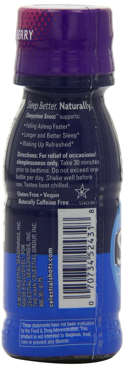 Amazon Com Celestial Seasonings Snooze Sleep Shot Sleepytime Tea Berry 2 5 Ounce Pack Of 12 Herbal Teas Grocery Gourmet Food