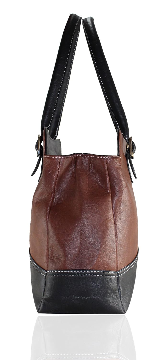 fargo couthy pu leather women's & girl's shoulder handbag (brown black_fgo-036)