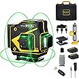 INSPIRITECH Floor Laser Level Self Leveling,3x360 Horizontal Vertical Cross Line laser, 3D Green Beam Squaring Alignment for Tiling Floor Wall Ceiling with 2 Lithium Batteries and Remote Control