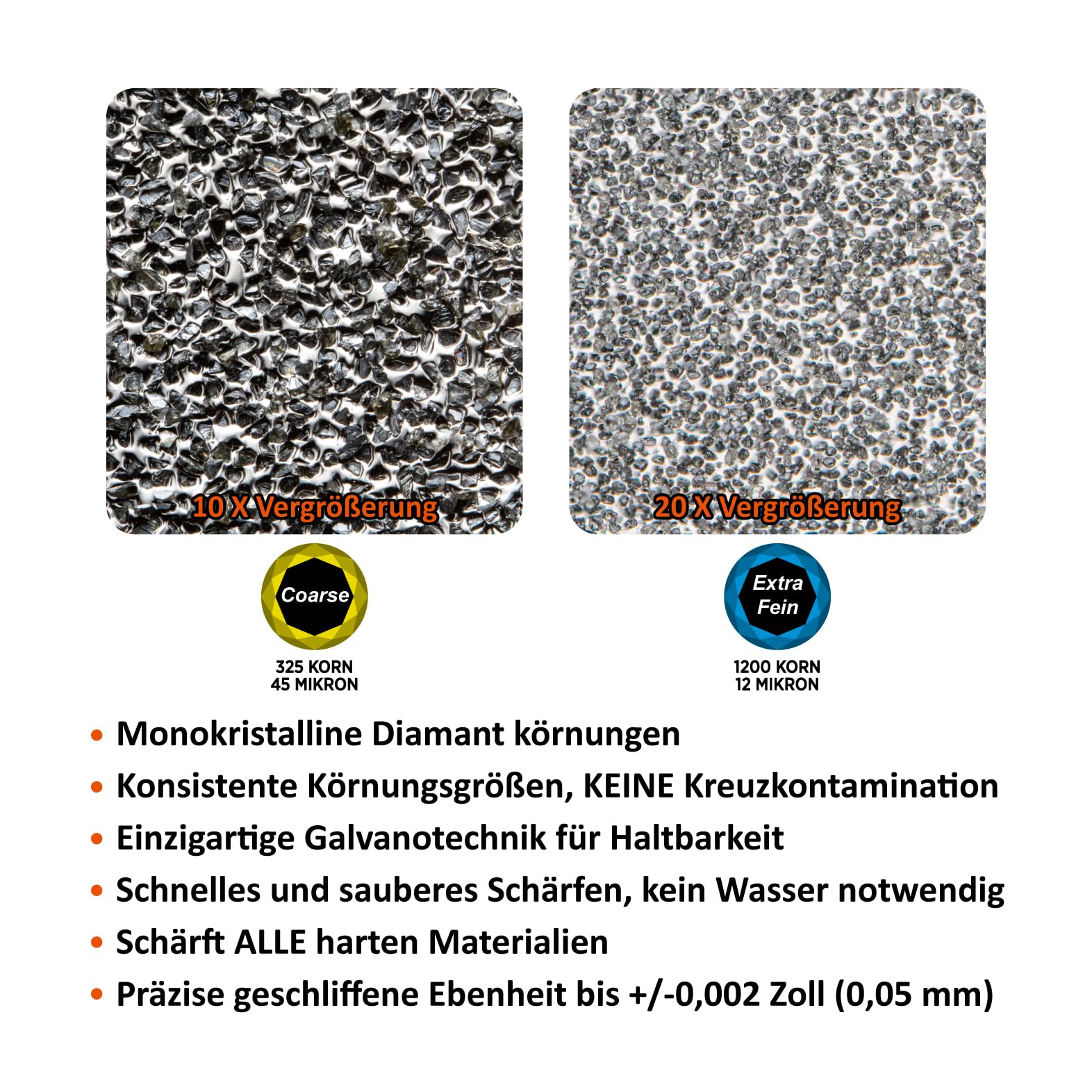 SHARPAL 162N Diamant-Schleifstein Abziehstein mit Aufbewahrungsbox, Dual Körnung, grob/extrafein, 325/1200 Wetzstein Diamant-Messerschärfer mit rutschfester Basis und Winkelführung (20,3 cm x 7,6 cm) 3