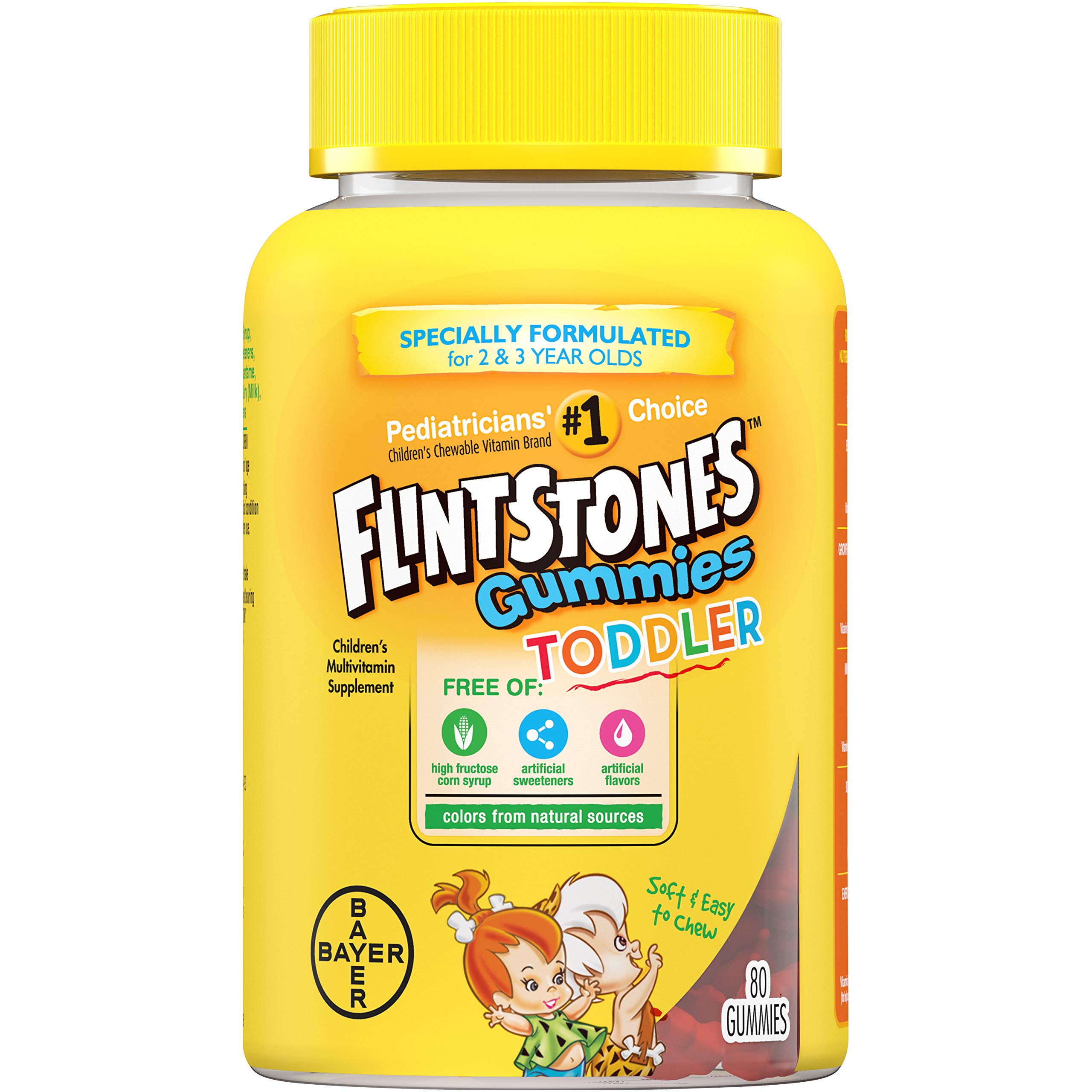 Flintstones Gummies Toddler Vitamins, Gummy Multivitamin for Toddlers with Vitamins A, C, D, B12, Zinc & more, 80ct