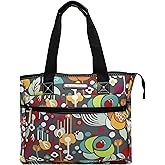 Lily Bloom Pattern Handbag for Women, Large Capacity Tote Bag Satchel Shoulder Bag