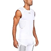 Under Armour Gameday Pro 5-Pad Football Compression Top, with UA HeatGear & McDavid HEX Technology, Moisture Wicking Protection (Youth) White