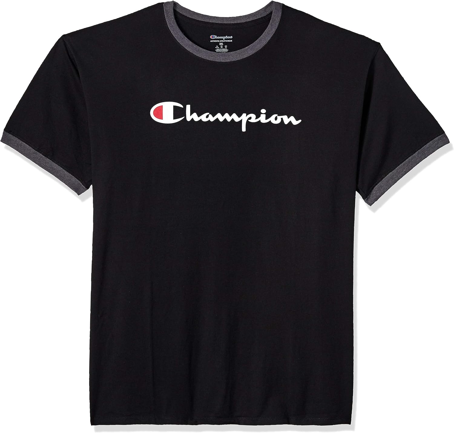 Champion Men's Classic Jersey Graphic Ringer T-Shirt: Clothing