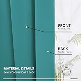 Deconovo Super Soft Pencil Pleat Curtains Blackout Turquoise 90 x 54 Two Panels view 7