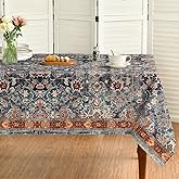 Horaldaily Boho Bohemia Style Tablecloth 60x84 Inch Rectangular, Vintage Country Rustic Farmhouse Magical Washable Seasonal Table Cover for Party Picnic Dinner Decor