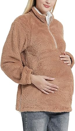 maternity sherpa pullover