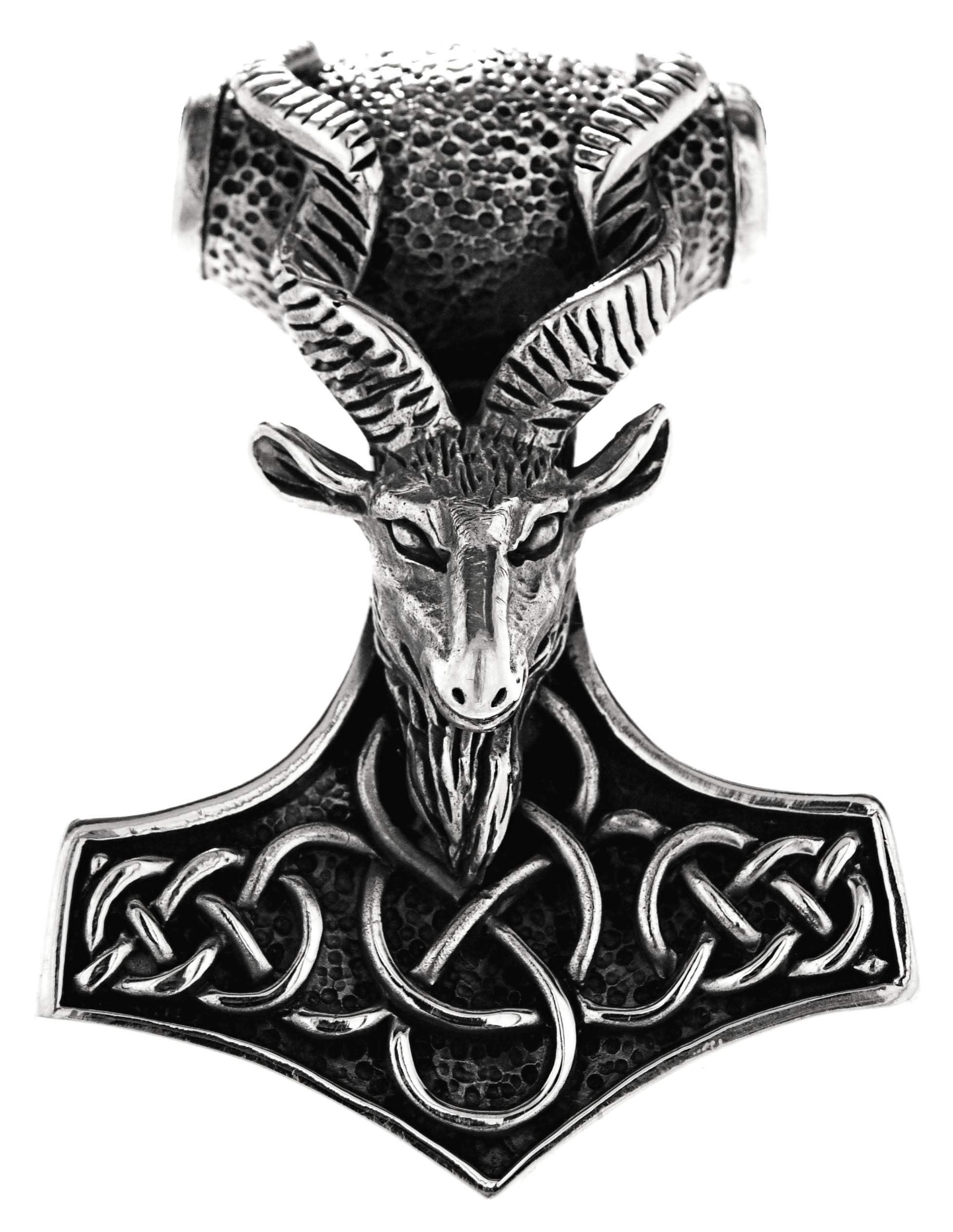 Kiss of Leather No. 346 Thor's Hammer Pendant 925 Sterling Silver