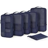 BAGSMART Compression Packing Cubes for Travel, 6 Set Luggage Organizer Bags | Fits 20/24/28in Carry-On Suitcases, Compressible Bags Streamline Cruise Travel Essentials, Sturdy Handles, Machine Washable