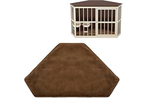CroBlissful Dog Kennel Pad Furniture Crate Corner Washable Bed Large Dog Deluxe Crate Bed Pet Cage Sleeping Mat Soft Indoor Pet Corner Side Table(Only Mat)(Golden Brown,42.5 x 23.8 Inch,Linen Fabric)