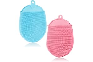 Mabnuby Silicone Body Scrubber 2 Pack, Dual-Sided Soft Body Scrubber Shower Accessories, Hygienic Body Exfoliator for Men, Wo