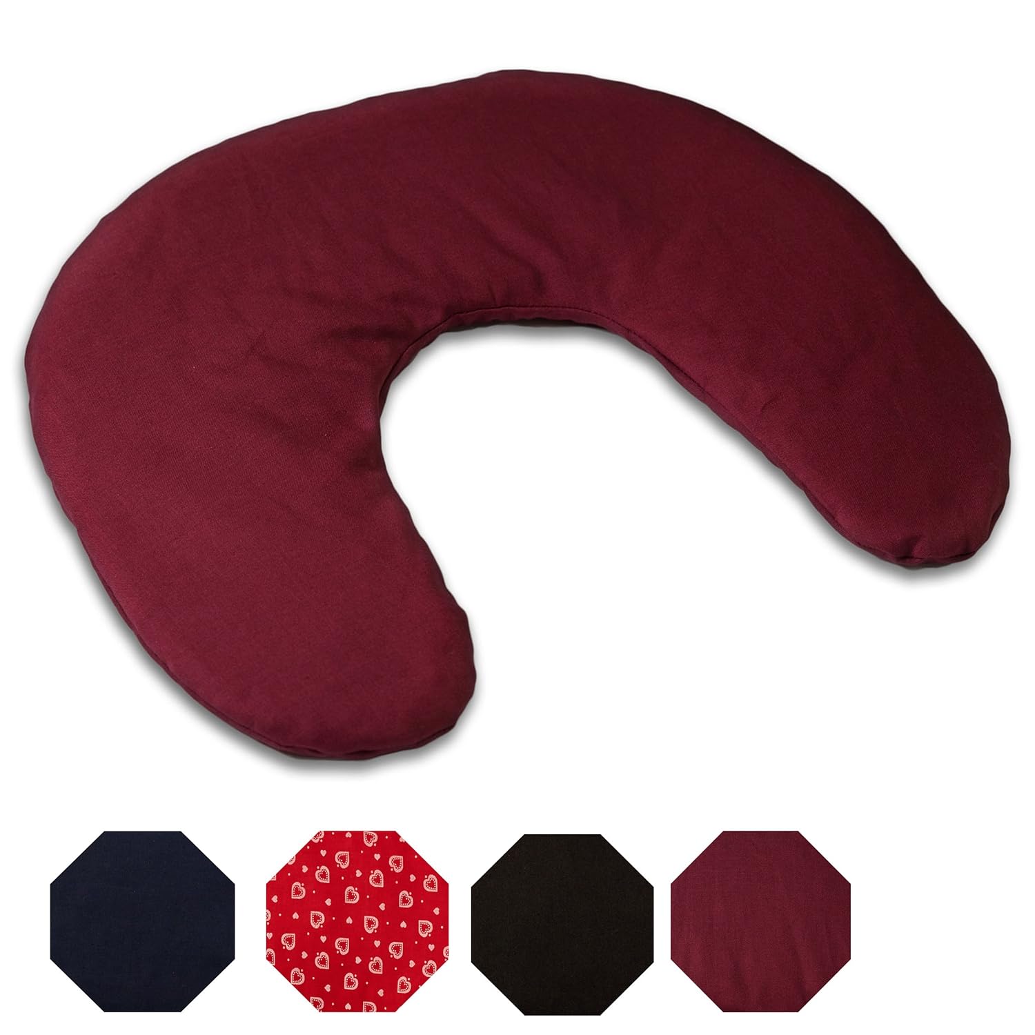 Cojín de nuca 30x33cm burdeos | Saco térmico de semillas | Cojín ...