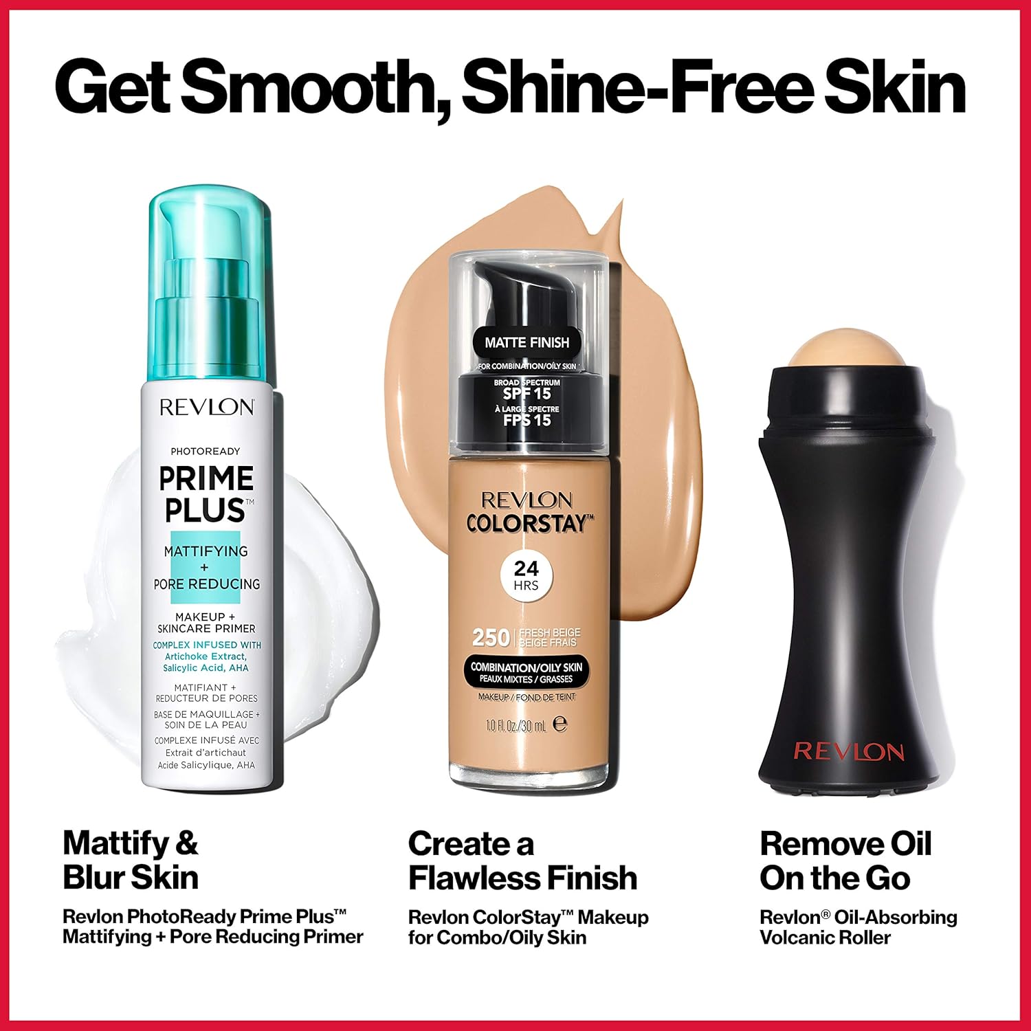 REVLON Oil-Absorbing Volcanic Face Roller, Reusable Facial Skincare Tool for At-Home or On-the-Go Mini Massage: Beauty